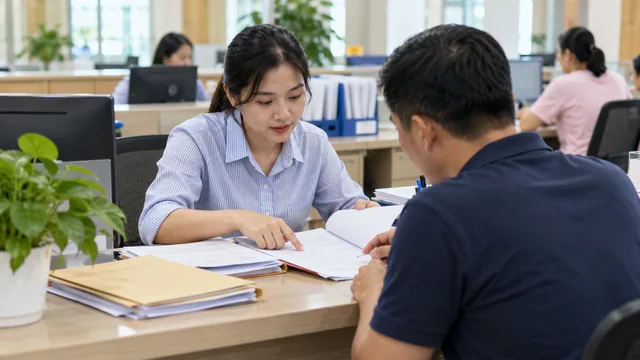 Ảnh minh họa AI: hồ sơ hành chính, góc không gian xử lý