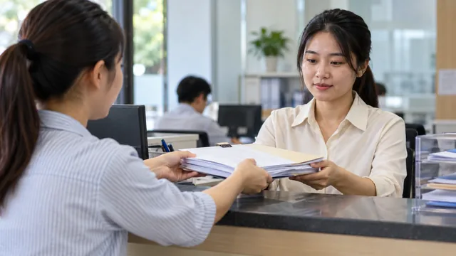 Ảnh minh họa AI: tiếp nhận hồ sơ, góc chi tiết công cụ